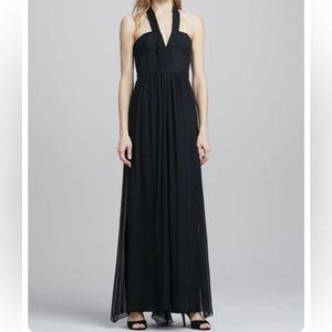 Black worn once BCBGMaxAzria Starr V-Neck Sleeveless Gown